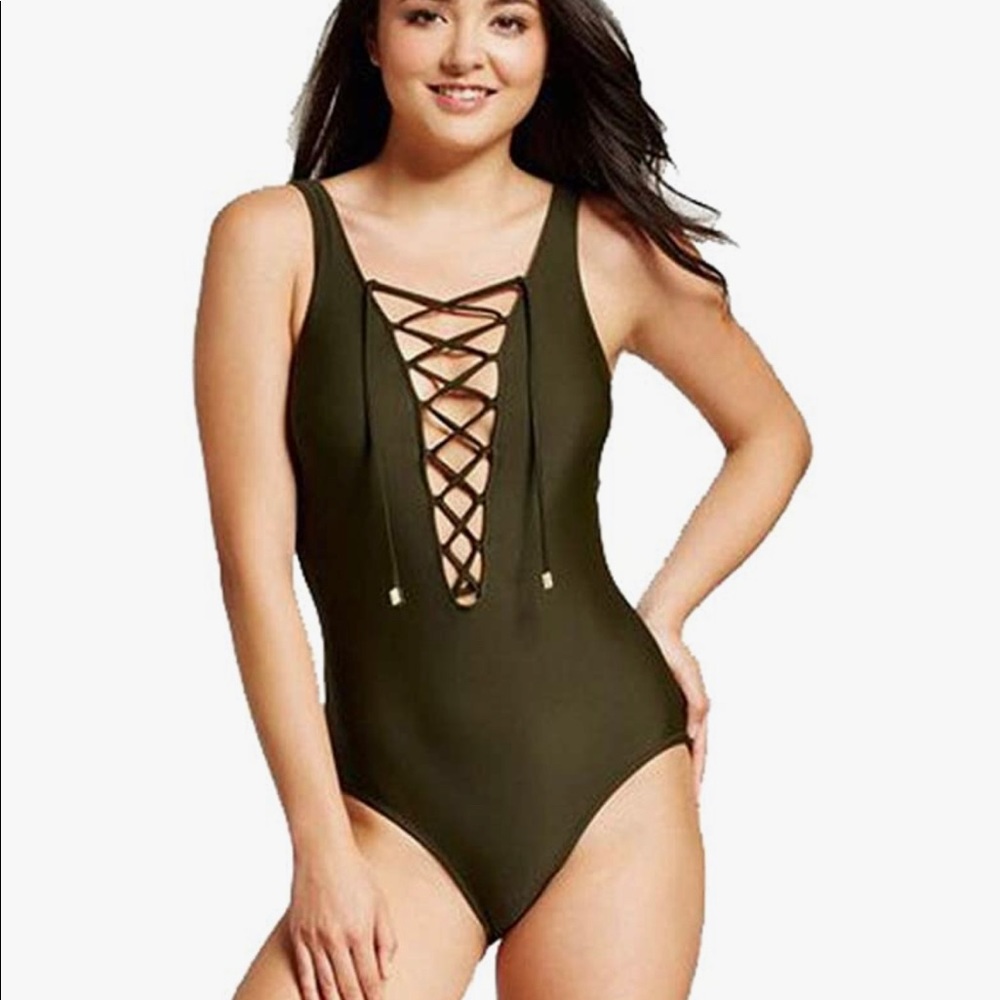 Mossimo Women's Lace-Up One Piece Swimsuit